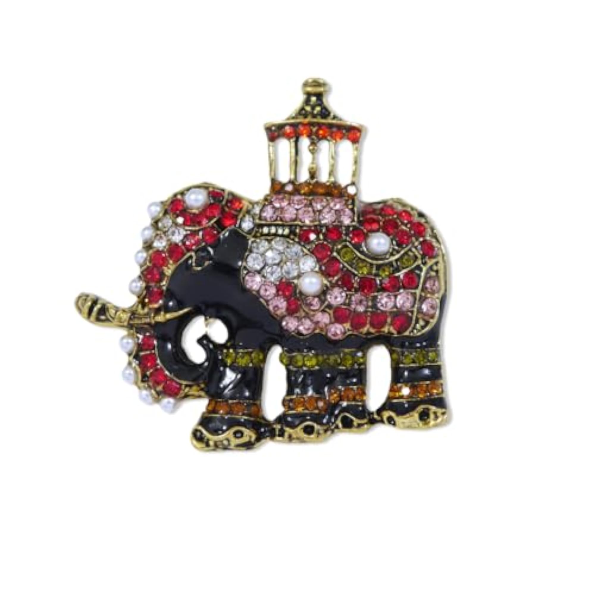 Rhinestone Elephant Blazer Suit Coat Brooch, Elegant Design